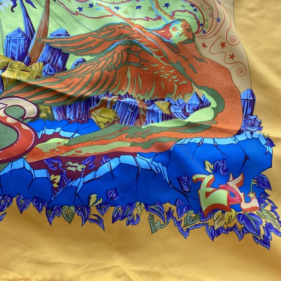 Hermes Aube print psychedelic scarf by Zoe silk Carre 90 vintage - Picture 4 of 7
